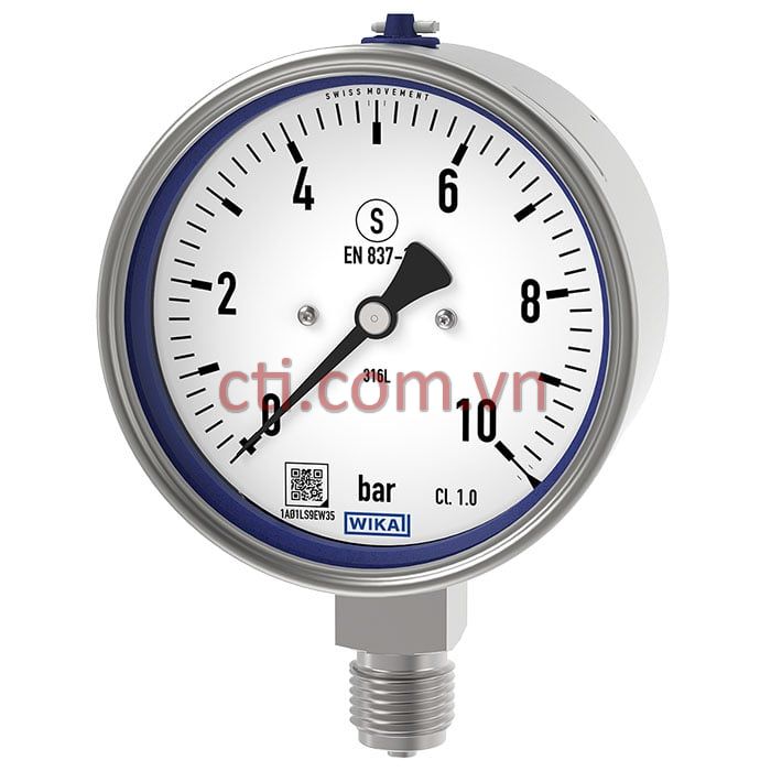 Đồng hồ đo áp suất WIKA cơ 232.30 inox (Bourdon)